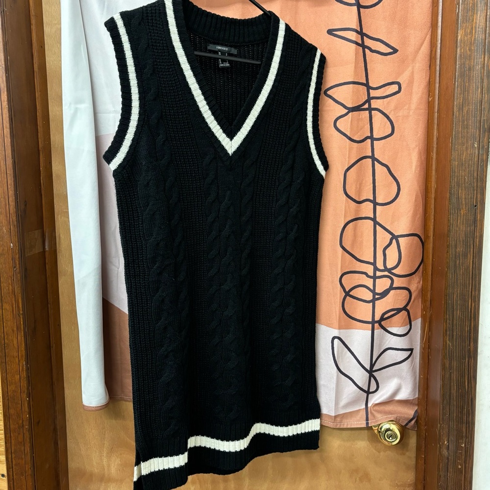 Black forever 21 sweater vest dress, size small